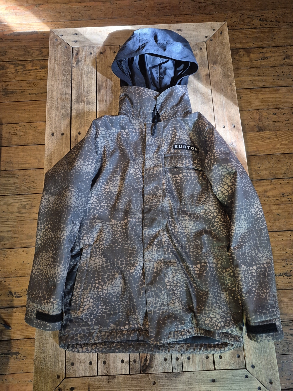 Burton Kids' Camo Insulated Hooded Jacket - Brown/Green Size XL